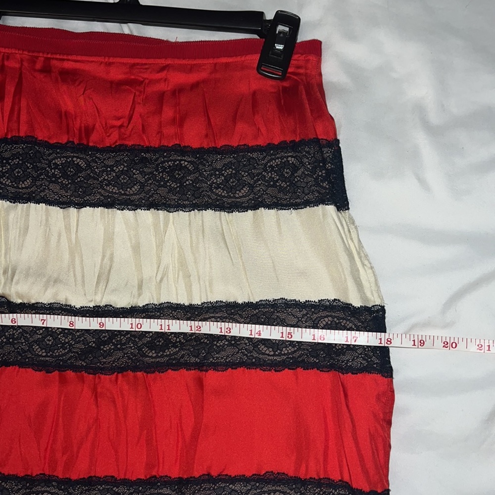 GUCCI Lace-paneled silk-twill skirt - Picture 10 of 12